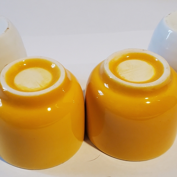 Set Of 4 Sake Cups Rosenthal Studio & Myland Vintage Ceramic Yellow & White - Picture 6 of 13